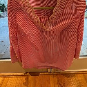 Red and white striped summer top